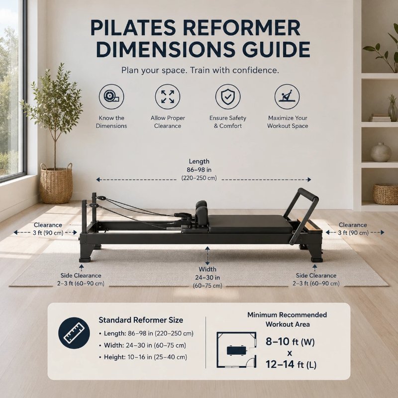 Pilates Size Pilates Reformer Dimensions: Standard Sizes, Space Requirements & Room ...